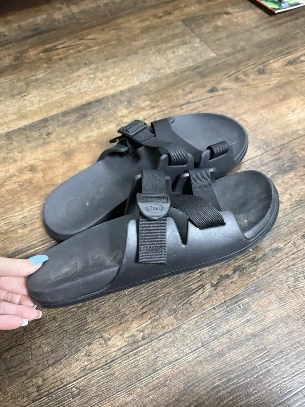 Chaco Chillos Slide Mens Size 12 Black Adjustable Sandal